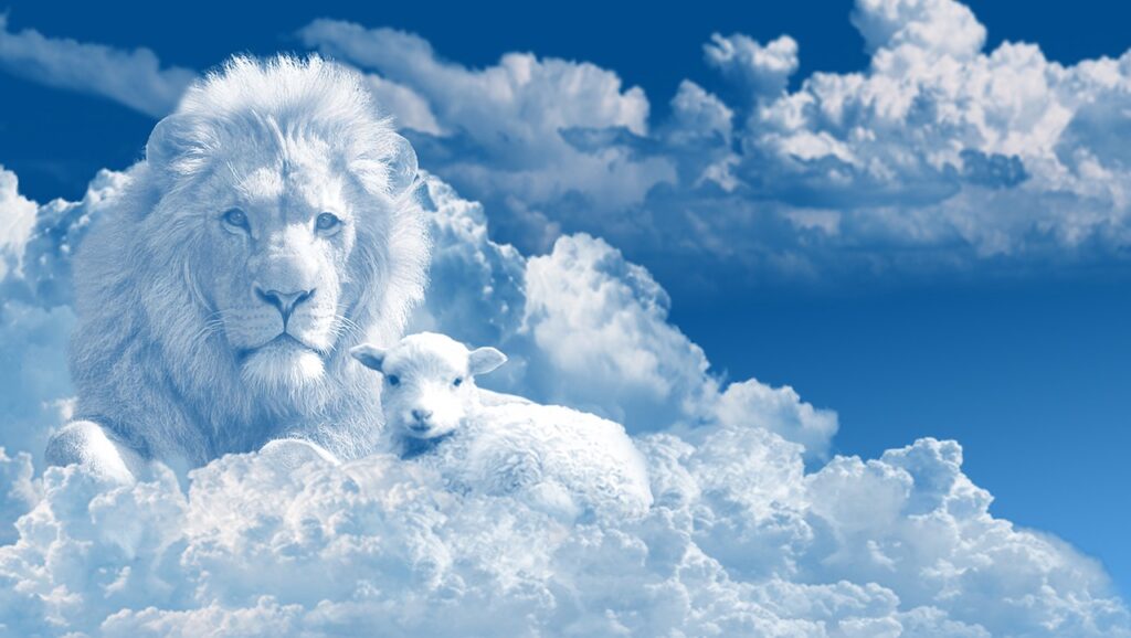 lion-and-lamb_in-the-clouds